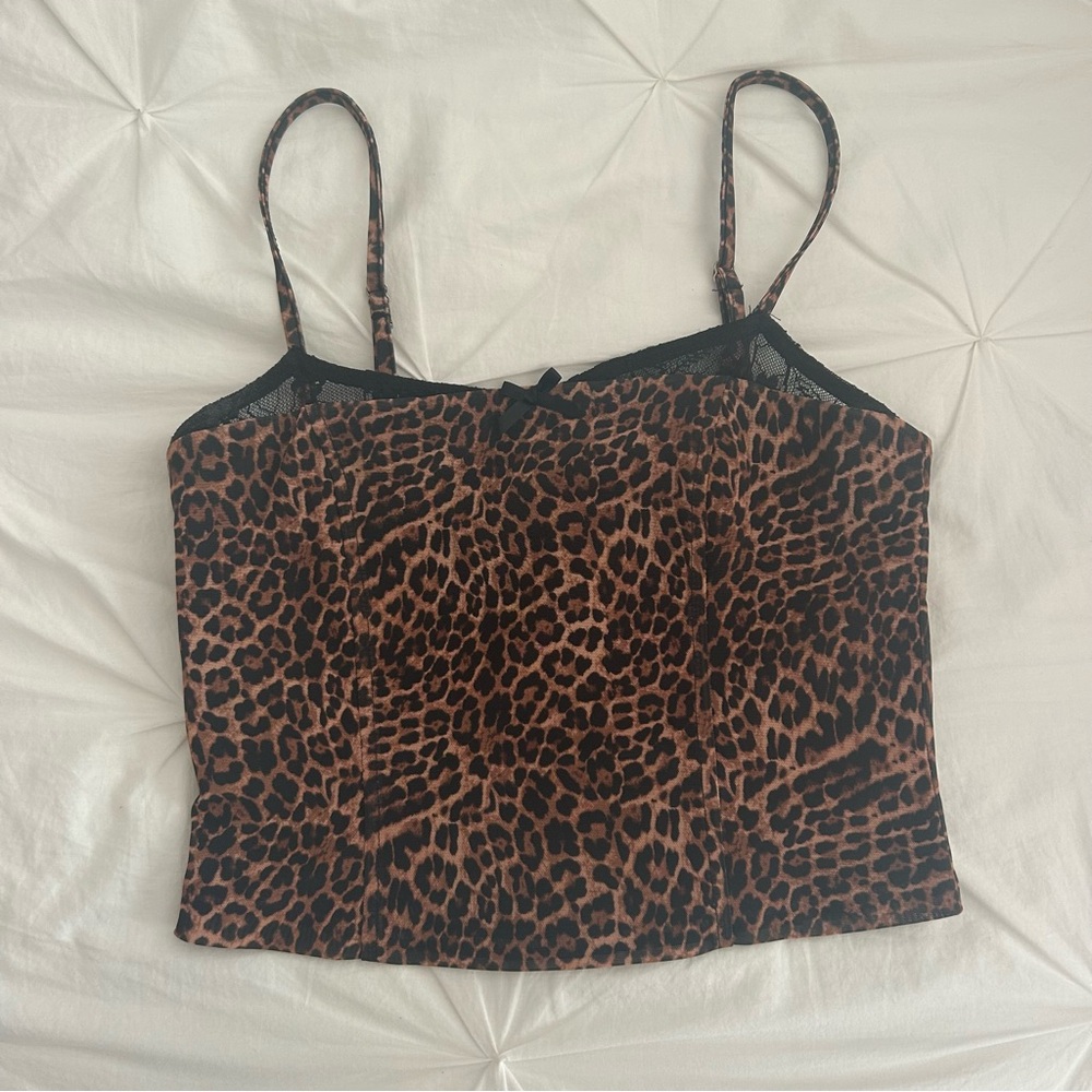 Edikted Leopard Print Corset Top